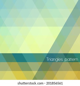 Abstract geometric pattern with multicolored triangles. Vector
