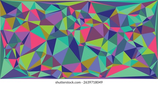 Abstract geometric pattern with multicolored triangles