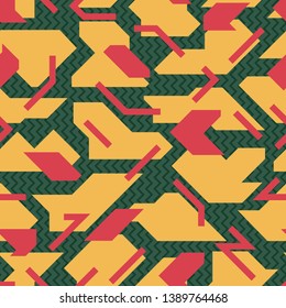 Abstract Geometric pattern. Multi-layer Geo seamless pattern. Vector illustration background for interior, fashion, textile, surface, web, home decor and graphic design.