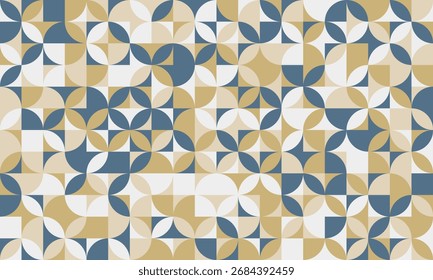 Abstract geometric pattern in muted gold and blue hues.