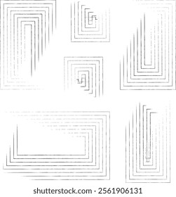 Abstract Geometric Pattern: Nested Squares and Lines