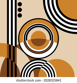 Abstract geometric pattern on beige. Vector Illustration.