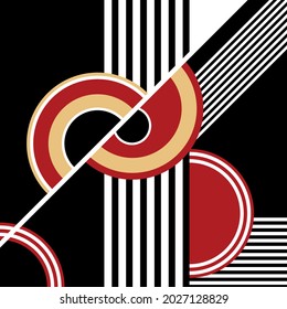 Abstract geometric pattern on black. Vector Illustration.