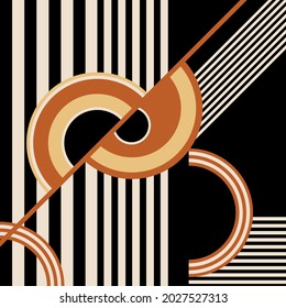 Abstract geometric pattern on black. Vector Illustration.
