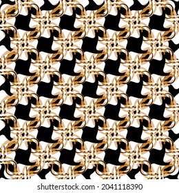 Abstraktes geometrisches Muster auf Schwarz. Vektorgrafik.
