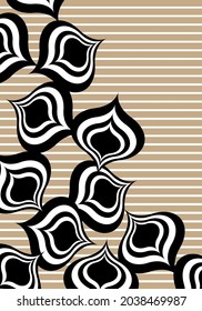 Abstract geometric pattern on striped. Vector Illustration.