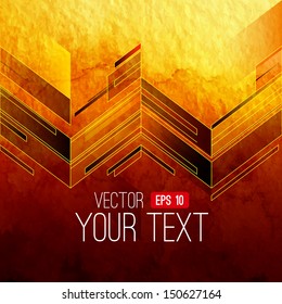 Abstract geometric pattern on watercolor background. Vector illustration. Banner design template. Watercolor backdrop can be used for web page background, identity style, printing, etc.