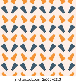Padrão geométrico abstrato em laranja e azul