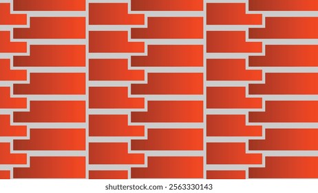 Abstract geometric pattern with orange bricks. Modern, minimalist design for background, texture, or wallpaper.
