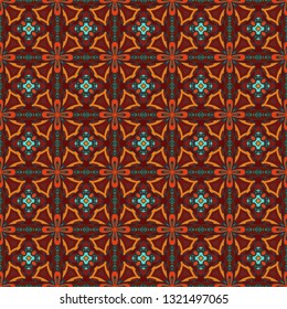 Abstract geometric pattern in orange. Print, cloth design, wallpaper. Vector seamless pattern.