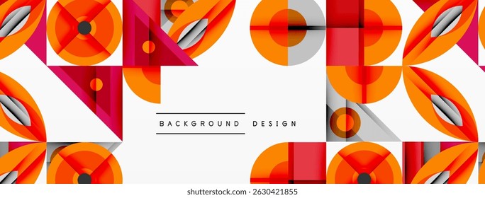 Abstract geometric pattern. Orange, red, gray shapes repeat. Modern design with clean lines, suitable for backgrounds. Minimalist aesthetic.