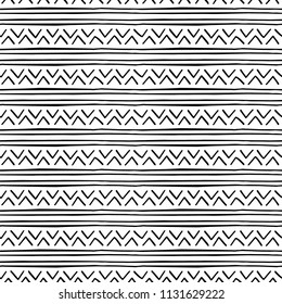 Abstract geometric pattern with oriental motifs. Black and white stylized illustration.
