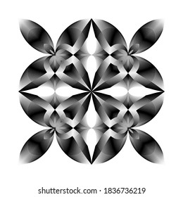 Abstract geometric pattern, ornament, halftone lines floral background, vector modern design sign, symbol, decorative element.