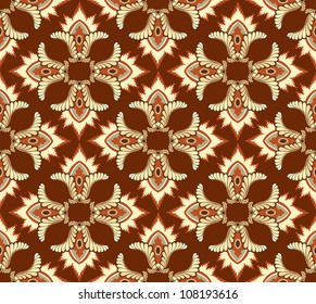 Abstract geometric pattern. Ornamental seamless floral background. Oriental brocade texture.