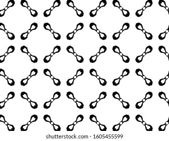 Abstract geometric pattern in ornamental style. Black and white color. Seamless design texture.