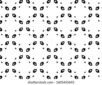 Abstract geometric pattern in ornamental style. Black and white color. Seamless design texture.