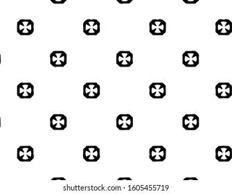 Abstract geometric pattern in ornamental style. Black and white color. Seamless design texture.