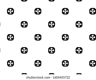 Abstract geometric pattern in ornamental style. Black and white color. Seamless design texture.