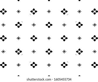 Abstract geometric pattern in ornamental style. Black and white color. Seamless design texture.
