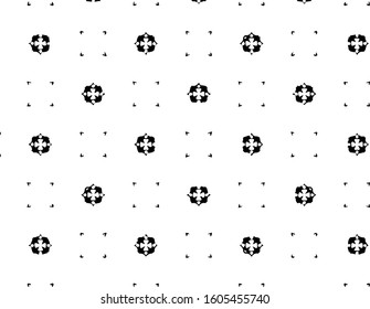 Abstract geometric pattern in ornamental style. Black and white color. Seamless design texture.