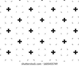 Abstract geometric pattern in ornamental style. Black and white color. Seamless design texture.