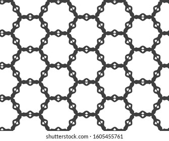Abstract geometric pattern in ornamental style. Black and white color. Seamless design texture.