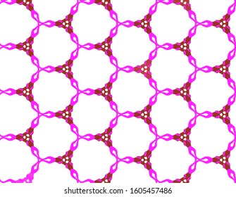 Abstract geometric pattern in ornamental style. Pink color. Seamless design texture.