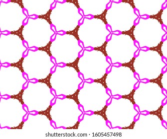 Abstract geometric pattern in ornamental style. Pink color. Seamless design texture.