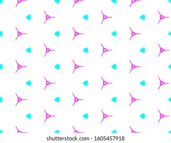 Abstract geometric pattern in ornamental style. Pink and blue color. Seamless design texture.