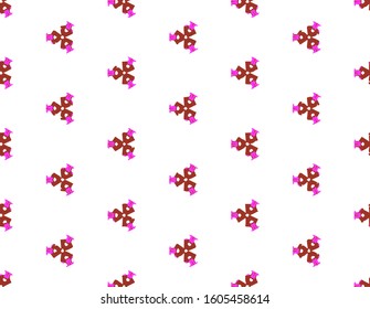 Abstract geometric pattern in ornamental style. Red color. Seamless design texture.