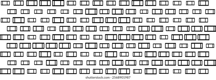 Abstract Geometric pattern, Out lines, Square, Illustration, vector, alternating overlapping, orderly arrangement background, black and white, banner, website, template, dark.