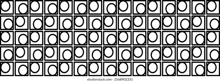 Abstract Geometric pattern, Out lines, Square, Illustration, vector, alternating overlapping, orderly arrangement background, black and white, banner, website, template, dark.