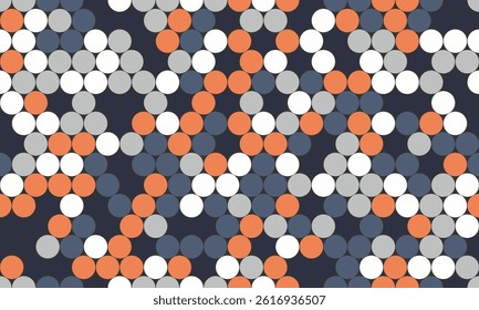 Abstract geometric pattern of overlapping circles in muted orange, gray, and white on a dark background.  Ideal for website backgrounds, textile designs, or modern branding.
