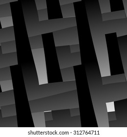 Abstract geometric pattern with overlapping crosses, black and white vector background