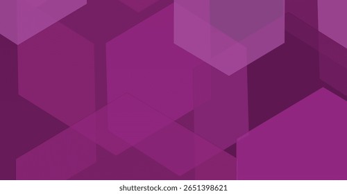 Padrão geométrico abstrato de hexágonos sobrepostos em tons de roxo.