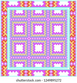 Abstract Geometric Pattern Paper For Scrapbook. Vector Illustration. Vector Illustration For Fashion Design And Background.