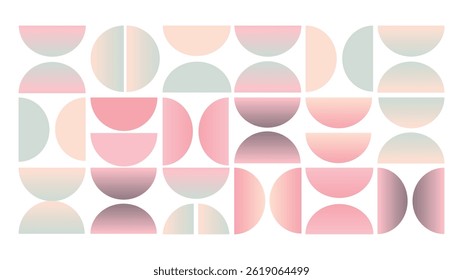 Abstraktes geometrisches Muster mit pastellfarbenen Kreisen und Farbverläufen. Modernes Hintergrunddesign