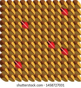 Abstract geometric pattern of peacock feathers