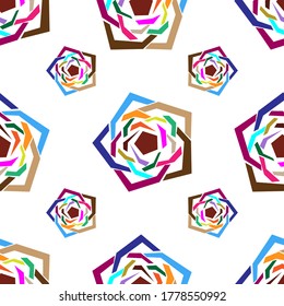 abstract geometric pattern of pentagons hand-drawn for fabrics, wallpaper and desktop