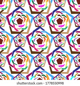 abstract geometric pattern of pentagons hand-drawn for fabrics, wallpaper and desktop