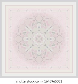 Abstract geometric pattern in pink and gray. Print, cloth design, wallpaper. Scarf design. Frame.