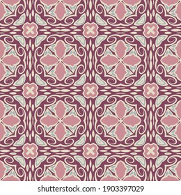 Abstract geometric pattern in pink gray. Print, cloth design, wallpaper. Vector seamless.