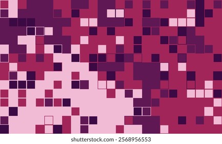 Abstract geometric pattern with pink and purple squares.  Modern, stylish design ideal for backgrounds, websites, presentations, or digital art projects.  Versatile and visually appealing.