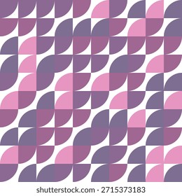 Abstract Geometric Pattern in Pink and Purple Squares and Circles for Modern Design and Decor