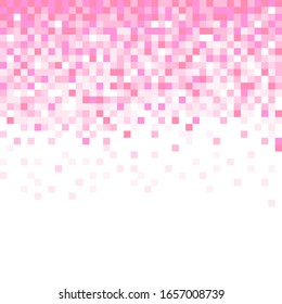 Abstract geometric pattern from pink squares on white background.Vector illustration.