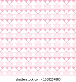 Abstract geometric pattern pink and white. A seamless vector background. Repeating design.