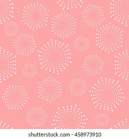Abstract geometric pattern of the points. Pink  and white texture. A seamless vector background. Graphic modern pattern.