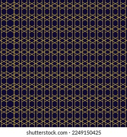 Abstract geometric pattern polygon lines, rhombuses A seamless vector background. black and gold texture