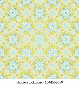 Abstract geometric pattern. Print, cloth design, wallpaper. Vector seamless in yellow and blue.