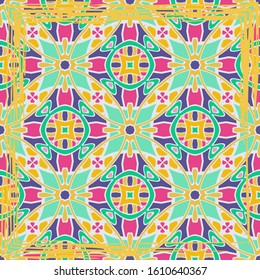 Abstract geometric pattern. Print, cloth design, wallpaper. Vector seamless. Scarf design. Frame.